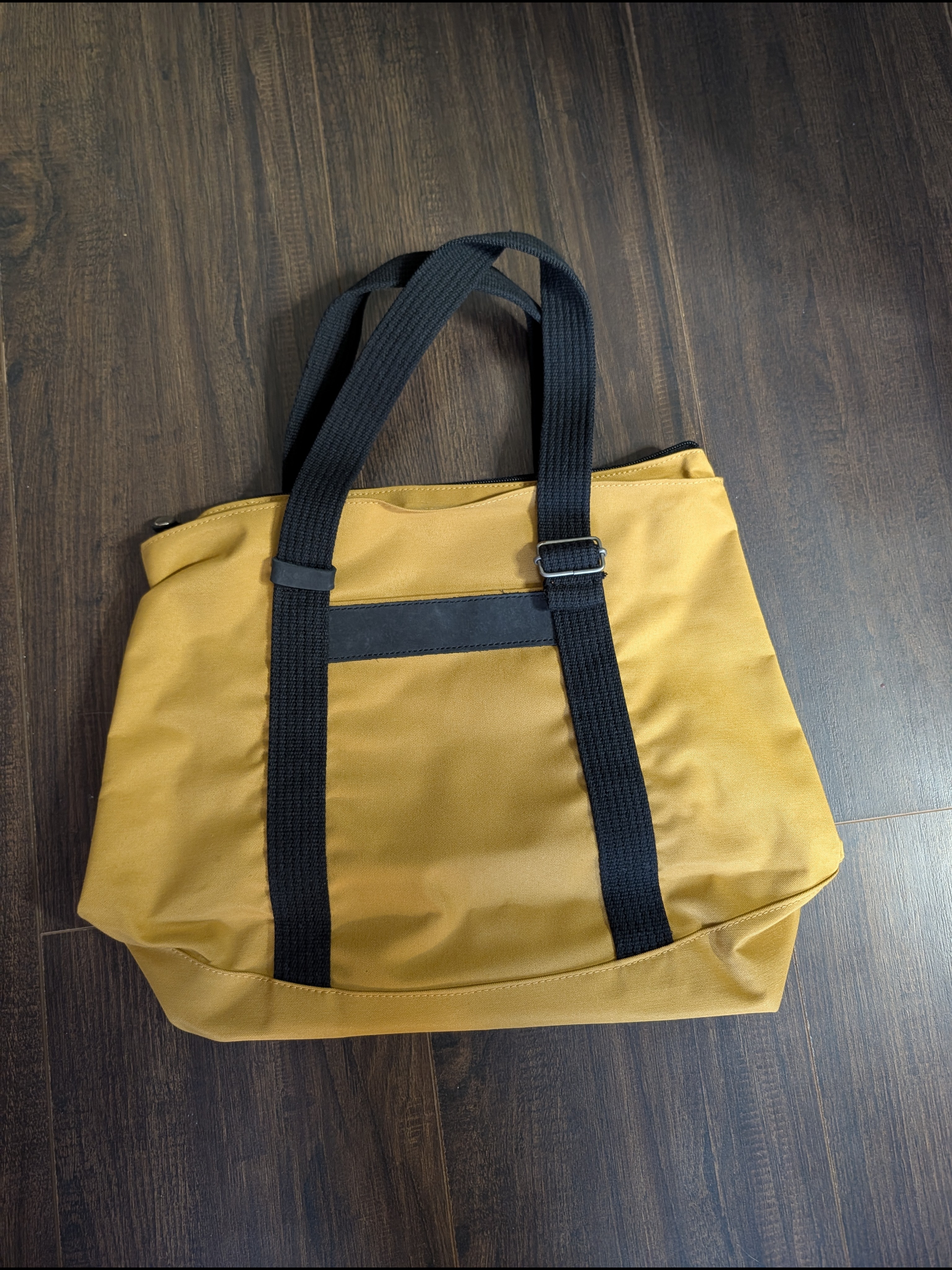 Jack Gomme Made In France Yellow Canvas & Suede Zip Top Tote Bag
